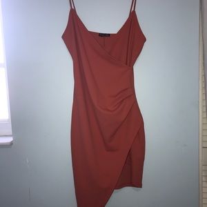 Strappy Short Dress Size L (Orange/Coral)-MindCode